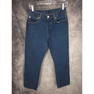 Levi's 501 Jeans Mens 29x29 Actual Blue Button Fly Straight Leg Tag 31x32